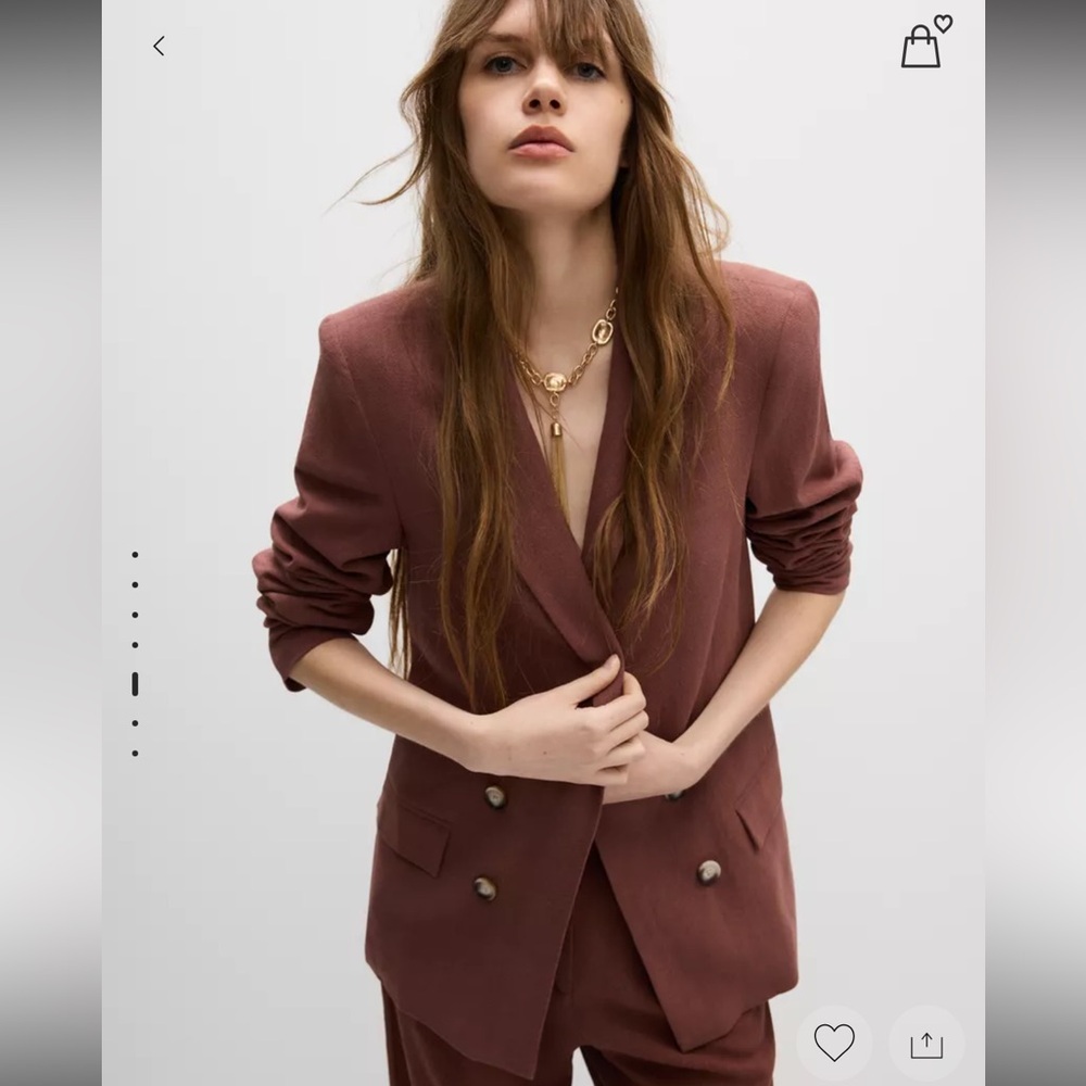 Women's Double-Breasted Blazer linen blend